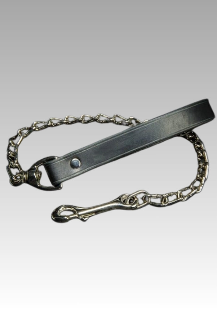 Chain Leash with Leather Grip for sale