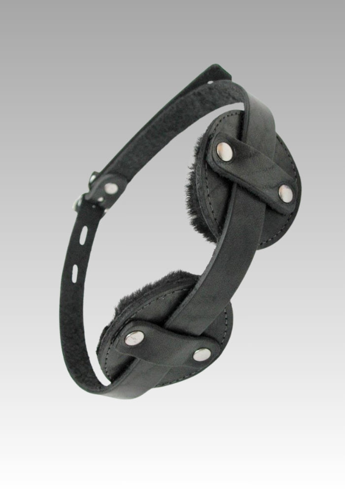 Fleece Lined Leather Blindfold for sale