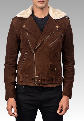 Furton Mocha Suede Biker Jacket