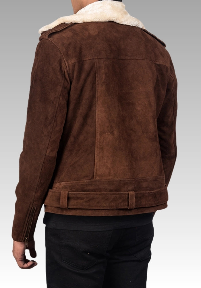 Furton Mocha Suede Biker Jacket