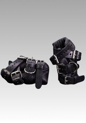 Leather Four Buckle Hand Restraints for sale