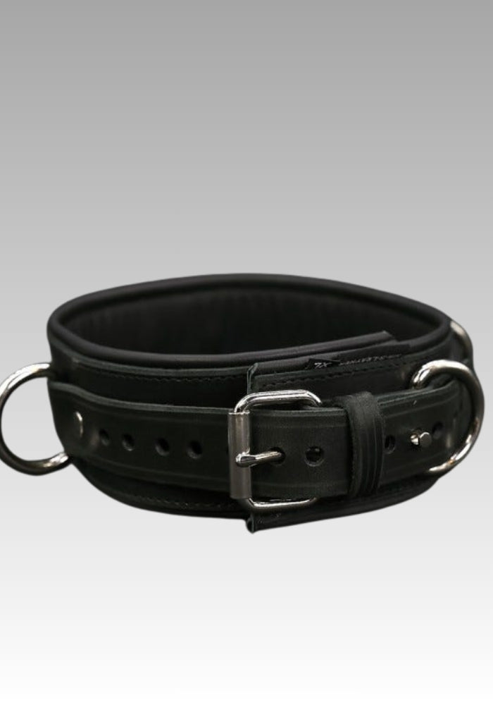 Leather Locking Bondage Collar for sale