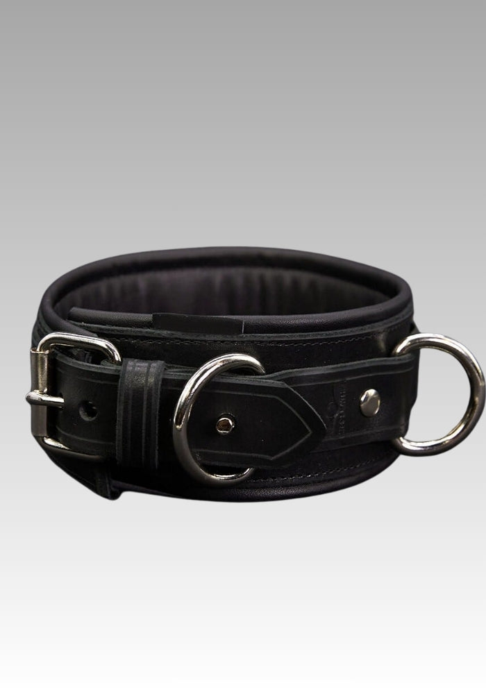 Leather Locking Bondage Collar for sale