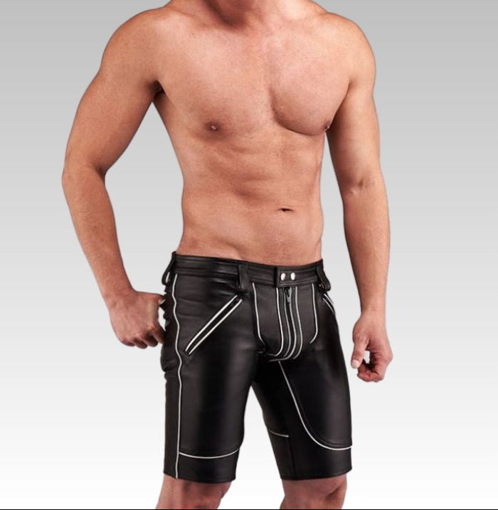 Leather Shorts Color Piping for sale