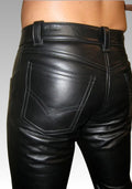 Low-Rise Leather Jeans for sale