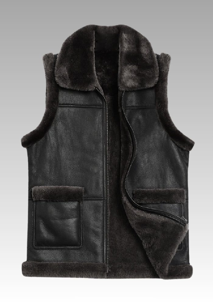 Men's Winter Sheepskin Shearling Vest