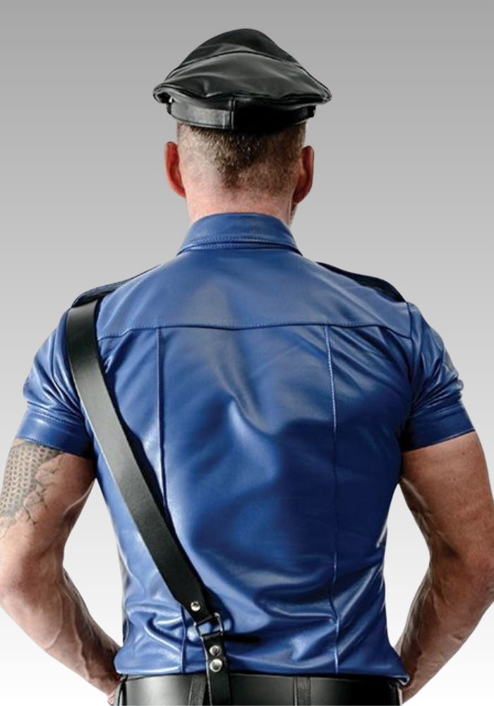 Sheep Leather Uniform Shirt Blue for sale